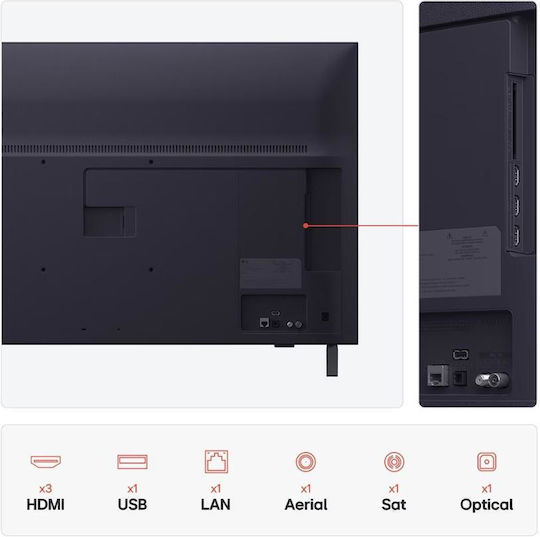 LG Smart Τηλεόραση 43" 4K UHD LED AI UA74 HDR (2025) 43UA74006LB