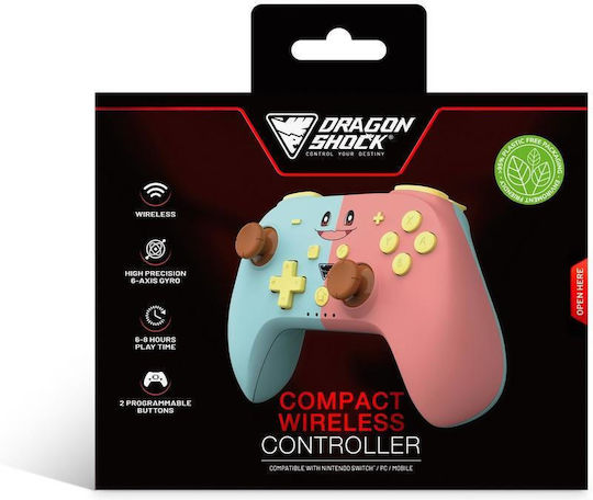 Dragonshock PopTop Cube Kabelloses Controller für Switch Blau / Rosa