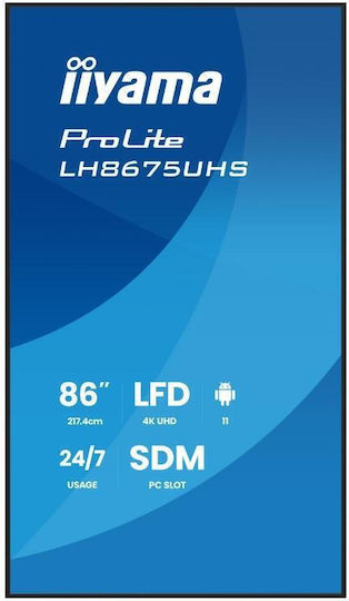 Iiyama LH8675UHS-B2AG Public Display LCD IPS 4K UHD 85.6"