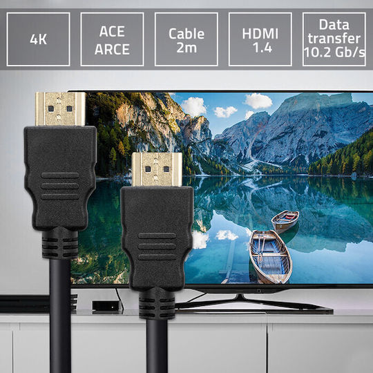 Qoltec HDMI 1.4 High Speed 1080p 120Hz Кабел HDMI Мъжки - HDMI Мъжки 2м Черен