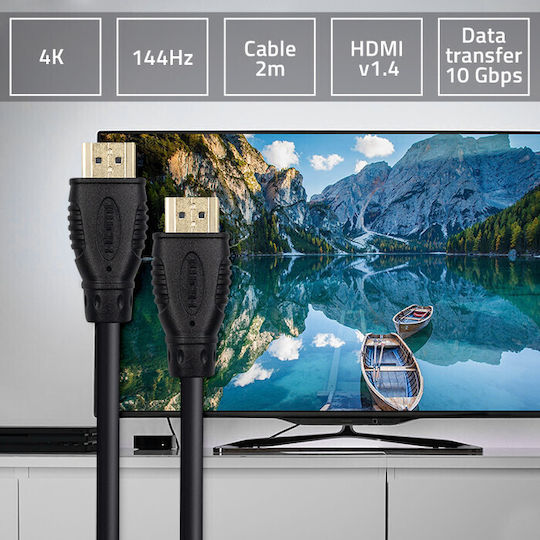 Qoltec HDMI 1.4 Кабел HDMI мъжки - HDMI мъжки 2м Черен
