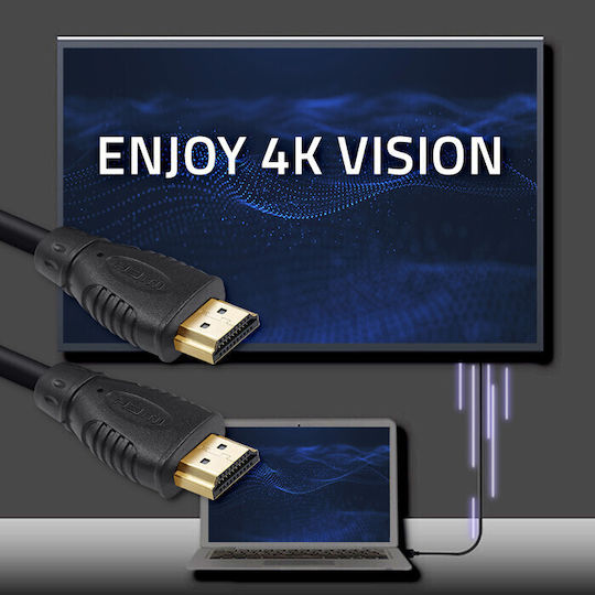 Qoltec HDMI 1.4 Кабел HDMI мъжки - HDMI мъжки 2м Черен