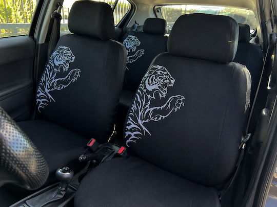 Black Car Seat Covers Tiger Universal 9 Pieces