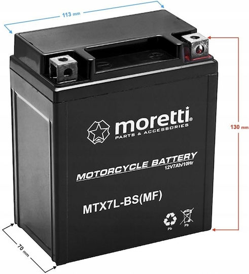 Baterie Agm Gel 12v Mtx7l-bs Moretti Calitate Superioară Pentru Motocicletă Scuter