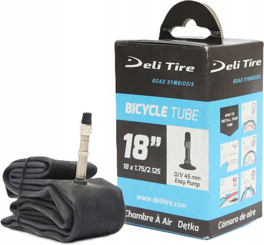 Cameră De Aer Pentru Anvelope De Bicicletă 18x1.75/2.125 Dv 45mm Cutie Deli
