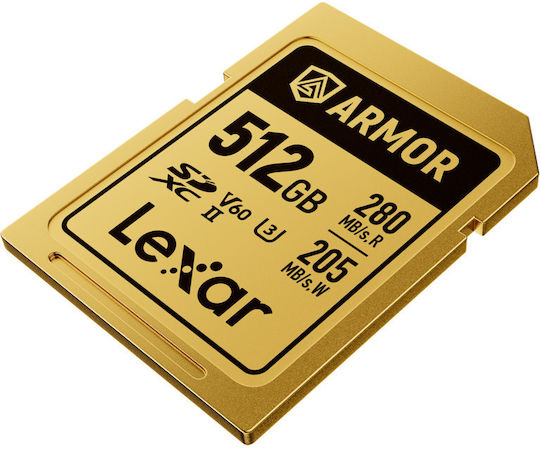 Lexar Armor Gold Card de Memorie Lsdamgl512g-rnnng 512gb Sdxc Uhs-ii U3 V60 Oțel Inoxidabil Ip68