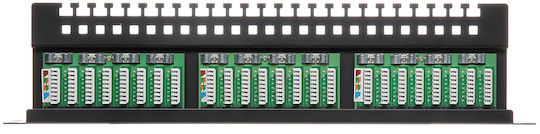 Delta Patch Panel για Rack 1U 19" 24 Θυρών Μαύρο