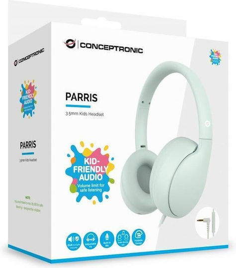 Conceptronic PARRIS04GT Verkabelte Kinder Am Ohr Grüne Kopfhörer