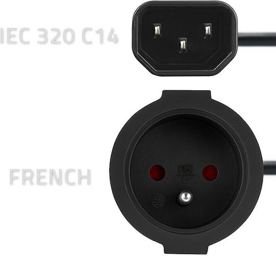 Qoltec IEC C14 - IEC 320 / IEC C14 Cable 0.15m Black (53907)