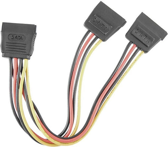 Qoltec 15-Pin Sata - 2x 15-Pin Sata Cable 0.2m 52313