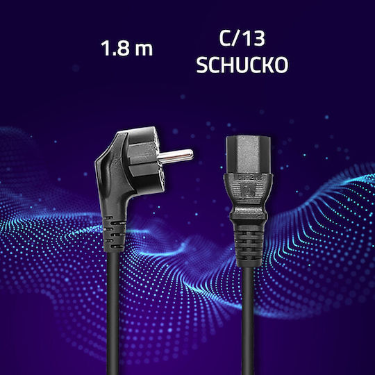 Qoltec Schuko - IEC C13 Kabel 1.8m Schwarz (50365)