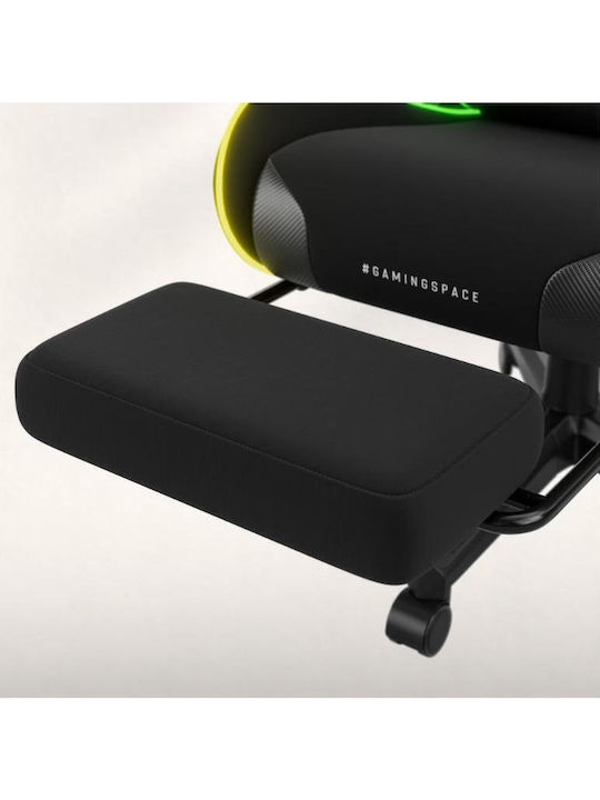 Huzaro 5.7 Stoff Gaming Stuhl mit RGB-Beleuchtung und Fußstütze Schwarze