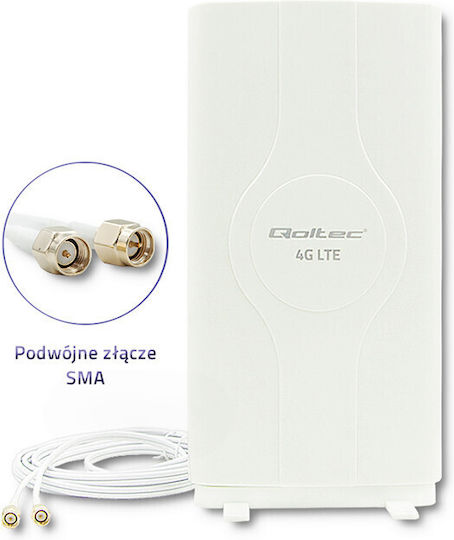Qoltec Antenna Wi-Fi 4G Dual | 30dBI Εξωτερική Κεραία WiFi Πανκατευθυντική 30dBi με σύνδεση SMA