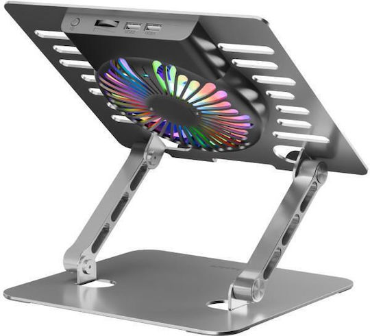 Huzaro Hold 4.0 RGB Cooling Pad για Laptop με 1 Ανεμιστήρα Ασημί