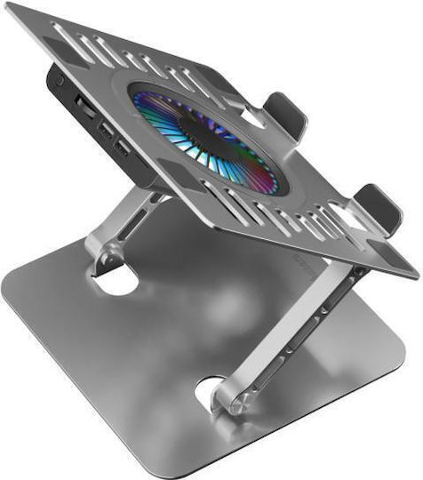 Huzaro Hold 4.0 RGB Cooling Pad για Laptop με 1 Ανεμιστήρα Ασημί