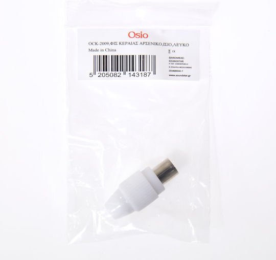 Osio OCK-2009 Plug Coaxial male Whitr (OCK-2009)