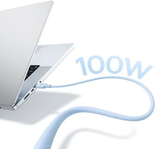 Pudding Cablu De Date Încărcare Rapidă Smartphone Usb Type-c La Usb Type-c 100w 1.5m Albastru