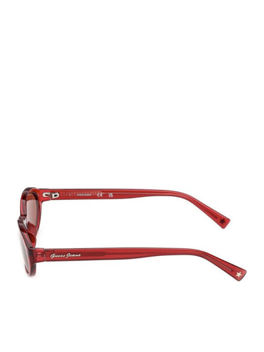 Guess Guess Damen Sonnenbrille mit Burgundisch Horn umrandetem Rahmen GJ00009 66S
