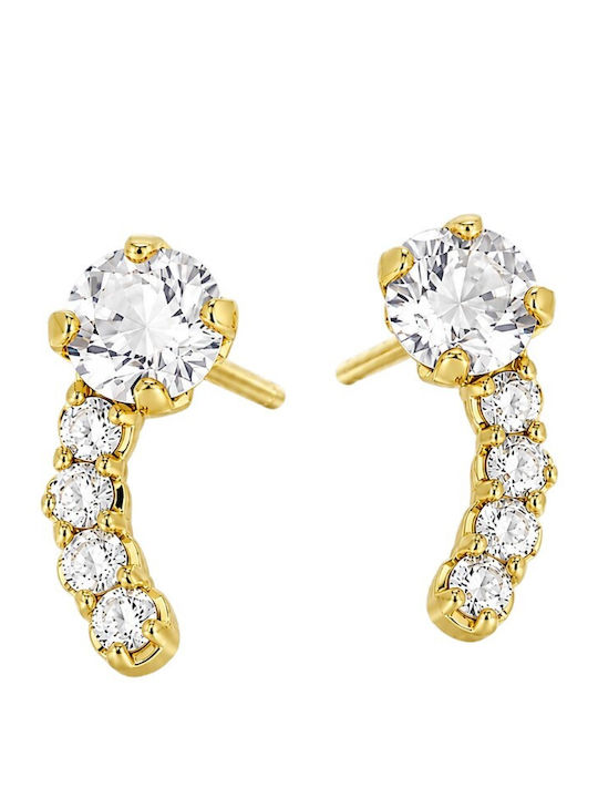Victoria Cruz Earrings made of Silver Gold Plated with Stones