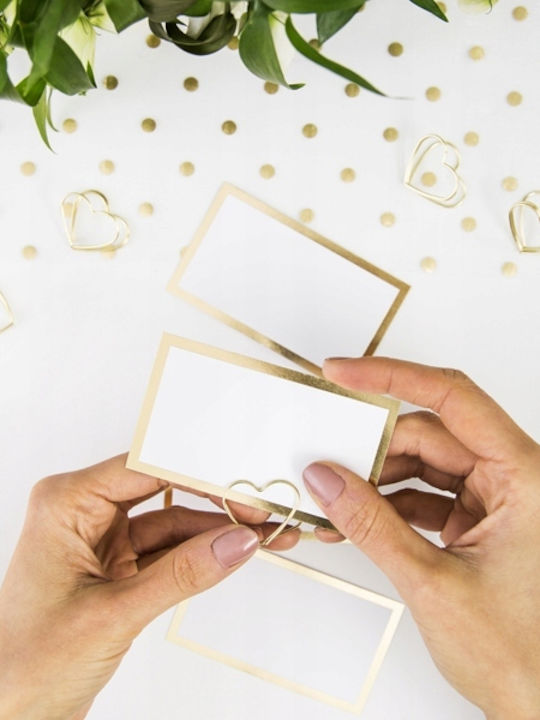 Table Place Cards Gold Frame 9.5x5.5cm 10pcs