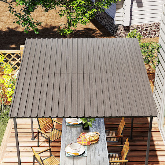 Outsunny Υλικό Περίφραξης Κήπου από Ατσάλι 129x45x45εκ. 12τμχ Γκρι