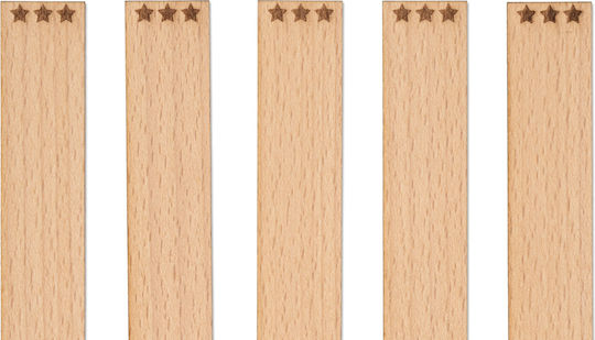 Wooden Wicks Engraving Stars 100x20x1 Mm 20 Pieces