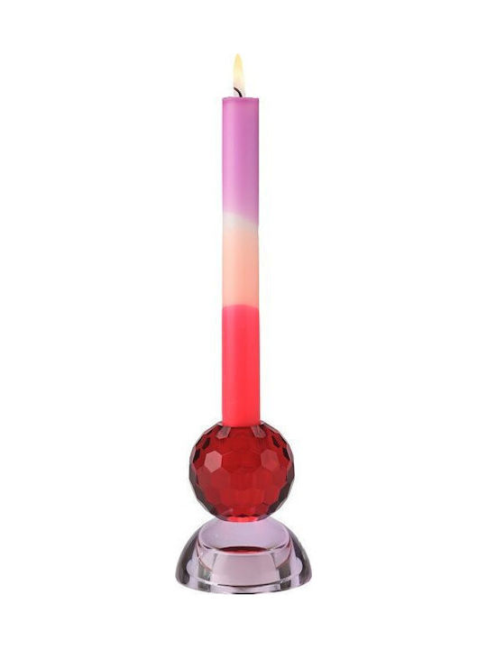 Candle Holder Suitable for Tealights Crystal in Red Color