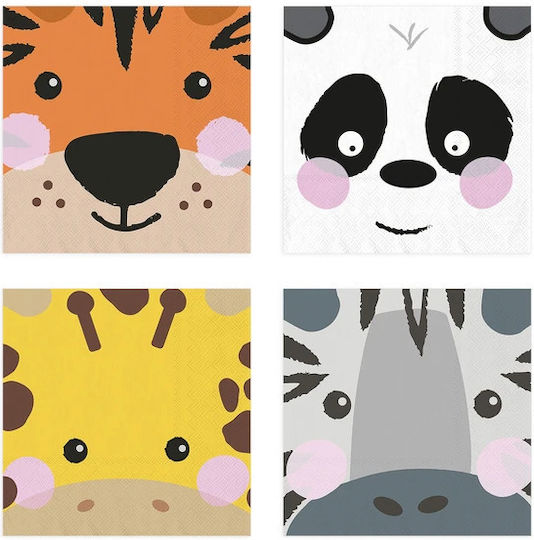 Safari Animal Napkins 33x33cm 20pcs