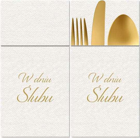 Pockets Napkins Cutlery Wedding Reception 25pcs