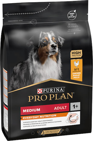 Pro Plan Everyday Nutrition 3kg Ξηρά Τροφή για Ενήλικους Σκύλους Μεσαίων Φυλών με Κοτόπουλο