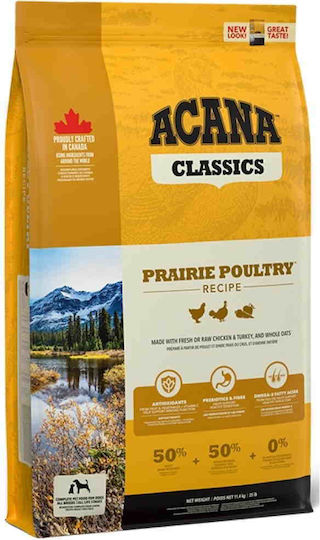 Acana Prairie 9.7kg Ξηρά Τροφή Σκύλων χωρίς Σιτηρά & Γλουτένη με Πουλερικά, Κοτόπουλο, Συκώτι, Γαλοπούλα, Κολοκύθα και Μήλο