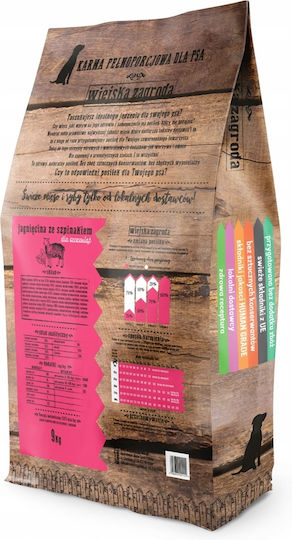Wiejska Zagroda 9kg Trockenfutter ohne Getreide & Gluten für Welpen kleiner Rassen mit Lamm und Spinat