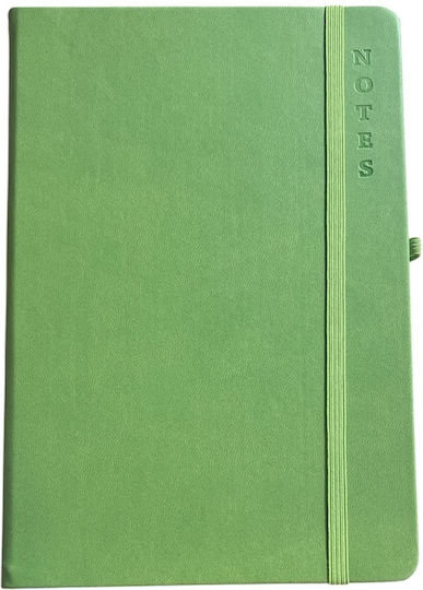 Malliaris Paideia Notebook A5 80 Sheets Ruled with Rubber Band Green