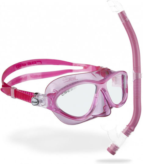 CressiSub Silicone Diving Mask with Snorkel Moon Pink