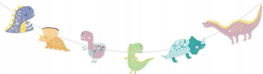 Banner Ghirlandă Tematică Dinozauri Pentru Ziua De Naștere 300cm 1 Bucată