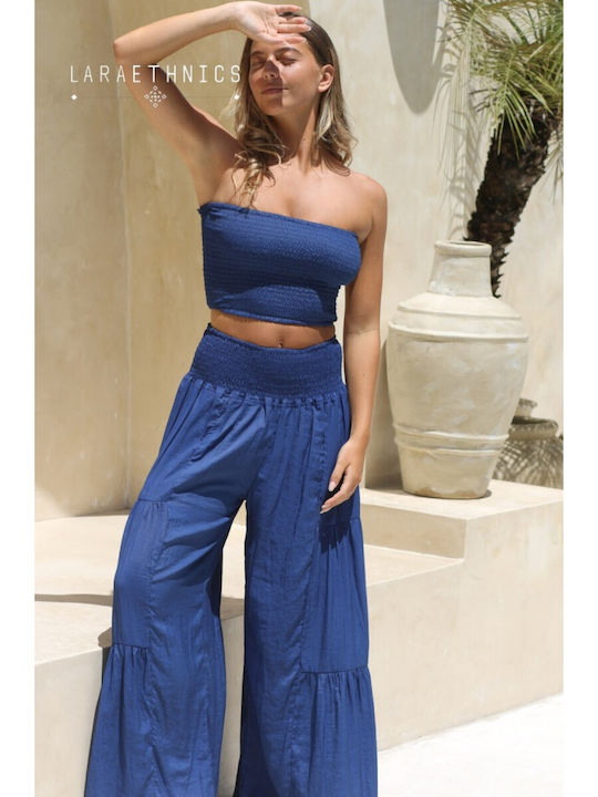 Damen Stoffhose mit Gummiband Denim