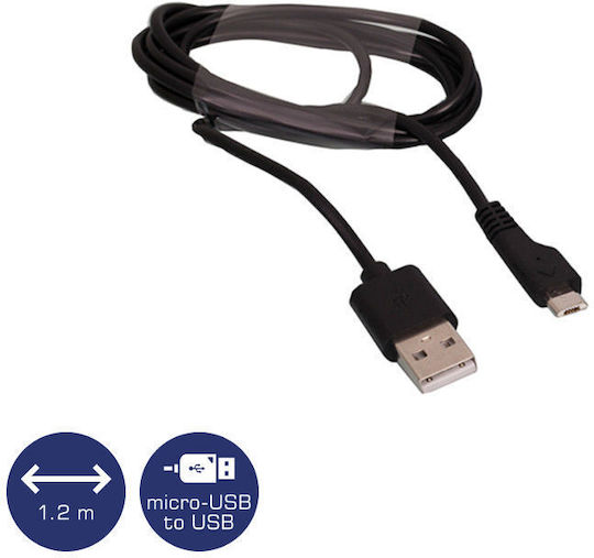 Osio OTU-395 Black Regular USB 2.0 spre micro USB Cablu Negru 1.2m (OTU-395B) 1buc