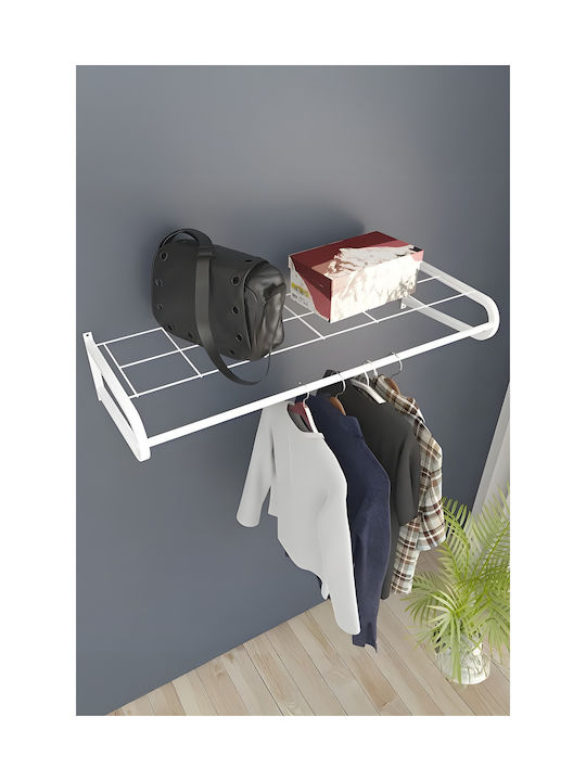 SteweHome Metal Wall Hanger White 103x20x20cm