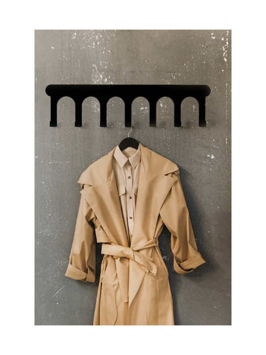 SteweHome Metal Wall Hanger 7 Hooks Beige 50x20x20cm