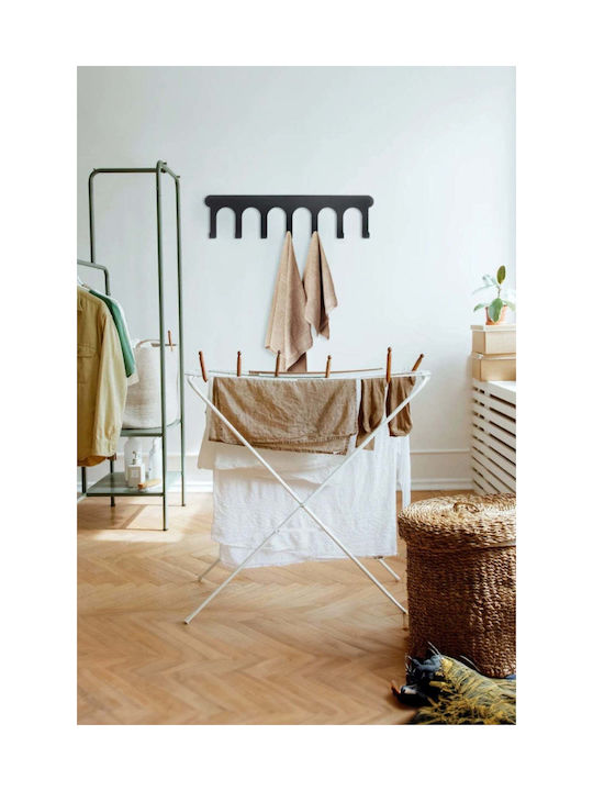 SteweHome Metal Wall Hanger 7 Hooks Beige 50x20x20cm