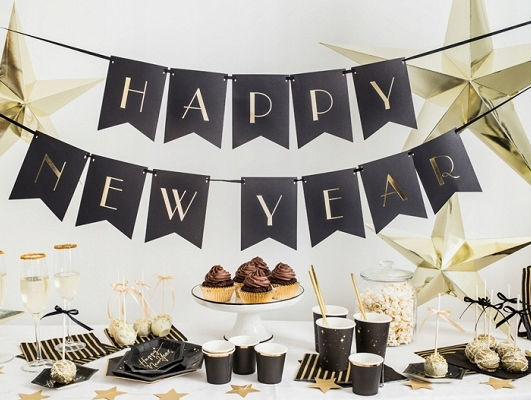 PartyDeco Bandă Satin Neagră