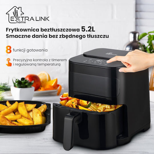 Extralink Heißluftfritteuse mit Wi-Fi 5,2 l Schwarz