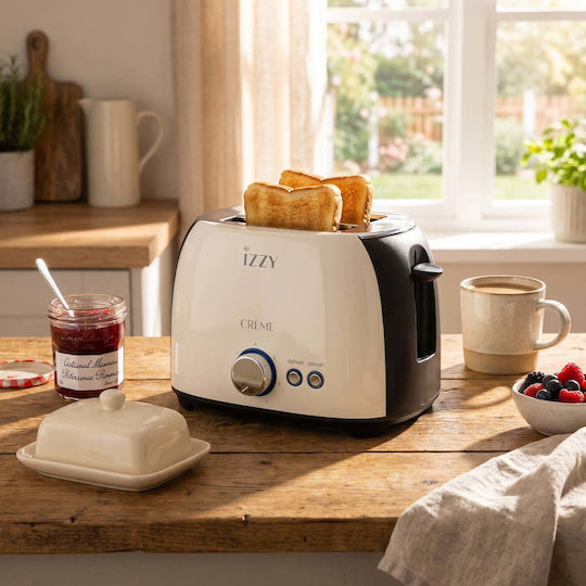 Izzy T-232 222959 Toaster 2 Slots 800W Beige