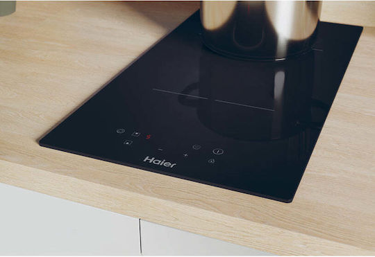 Haier HAH 32 DCC Smart Domino Ceramic Autonomous Cooktop 28.8x52cm Black Glass