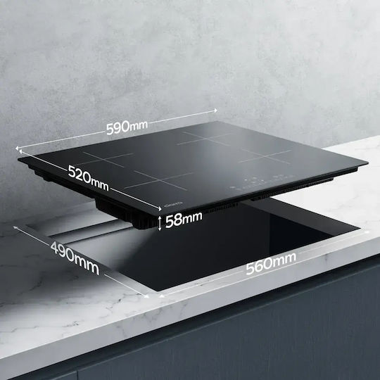 Ciarra Autonomous Natural Gas Cooktop 74x51cm