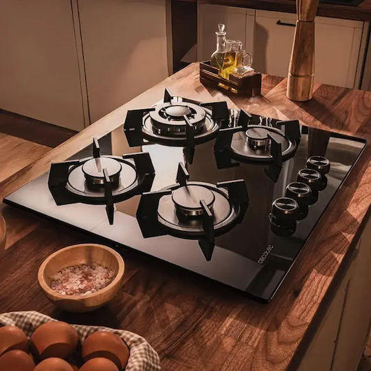 Cecotec Bolero Squad Gn 4200S Plită pe Gaz Autonomă 58x51cm Sticlă Neagră