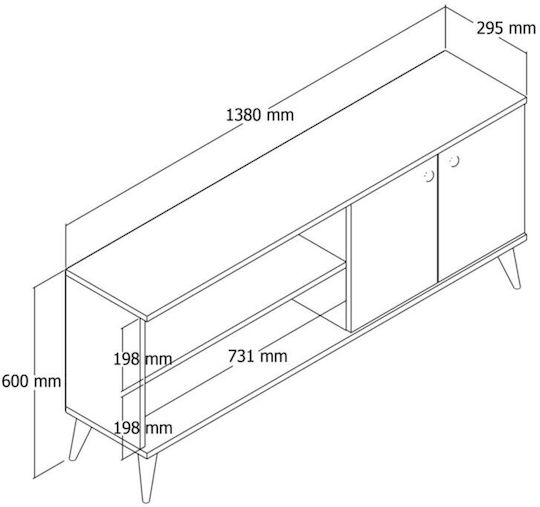 Brown TV Stand M138xD30xH60cm