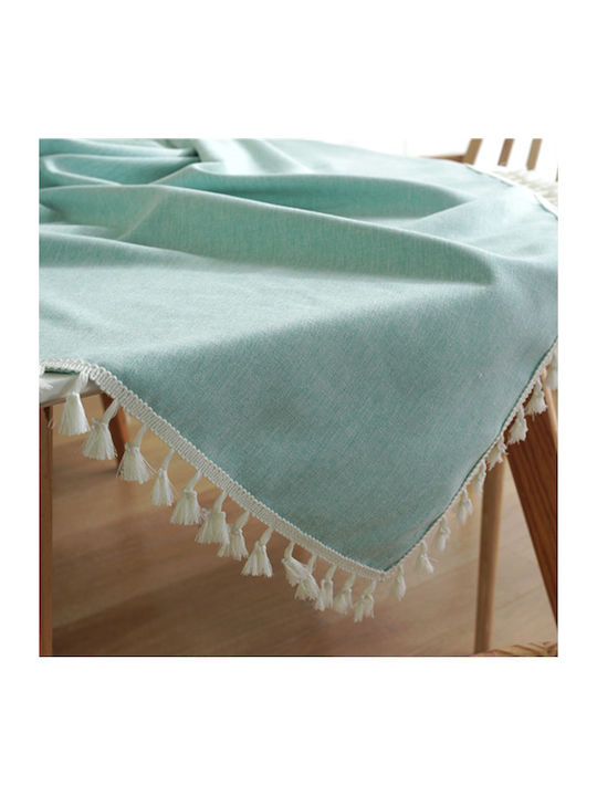 FRIPIA Linen Turquoise Tablecloth 140x250cm