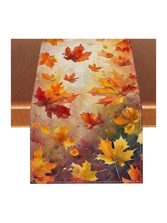 Ράνερ Λινό Table Orange 33x183εκ.