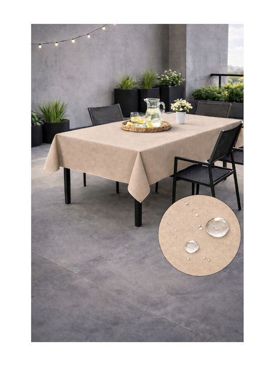 Now Art Stain Resistant Tablecloth Light Beige 155x220cm